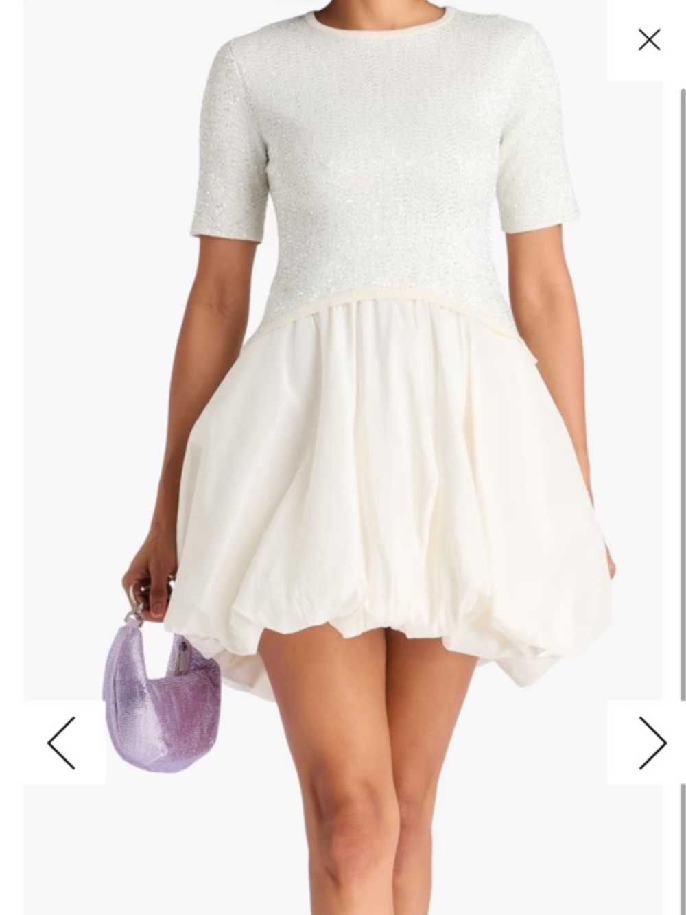 NWT Simkhai Kenz sequin-embellished knit-paneled taffeta mini dress NWT